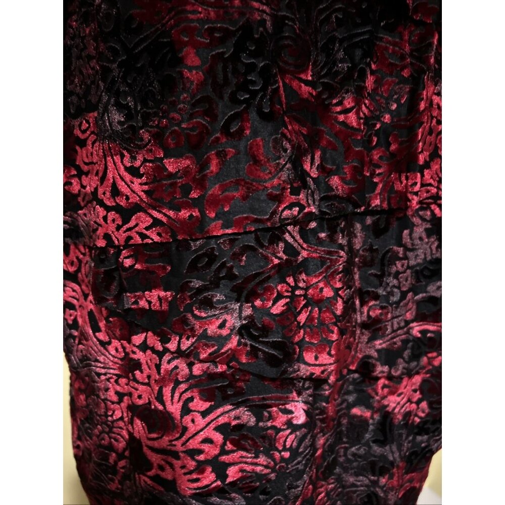 Dress Barn Floral Mesh Top Burnout Velvet Gothic Grunge Whimsigoth Y2K Sz 1X - Picture 4 of 12